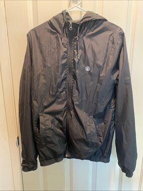 Volcom Black Hooded Lightweight Jacket